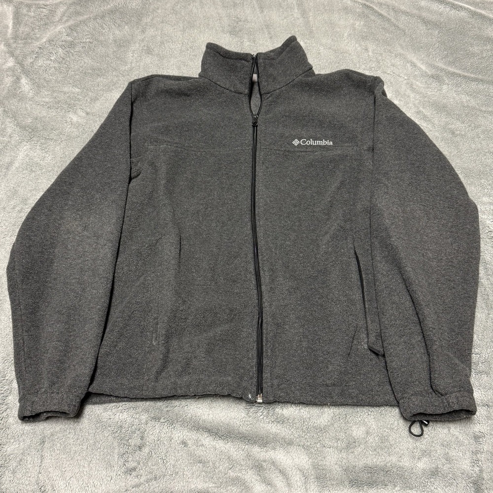 Columbia Steens Mountain Full Zip Fleece Jacket Charcoal Grey Mens Medium